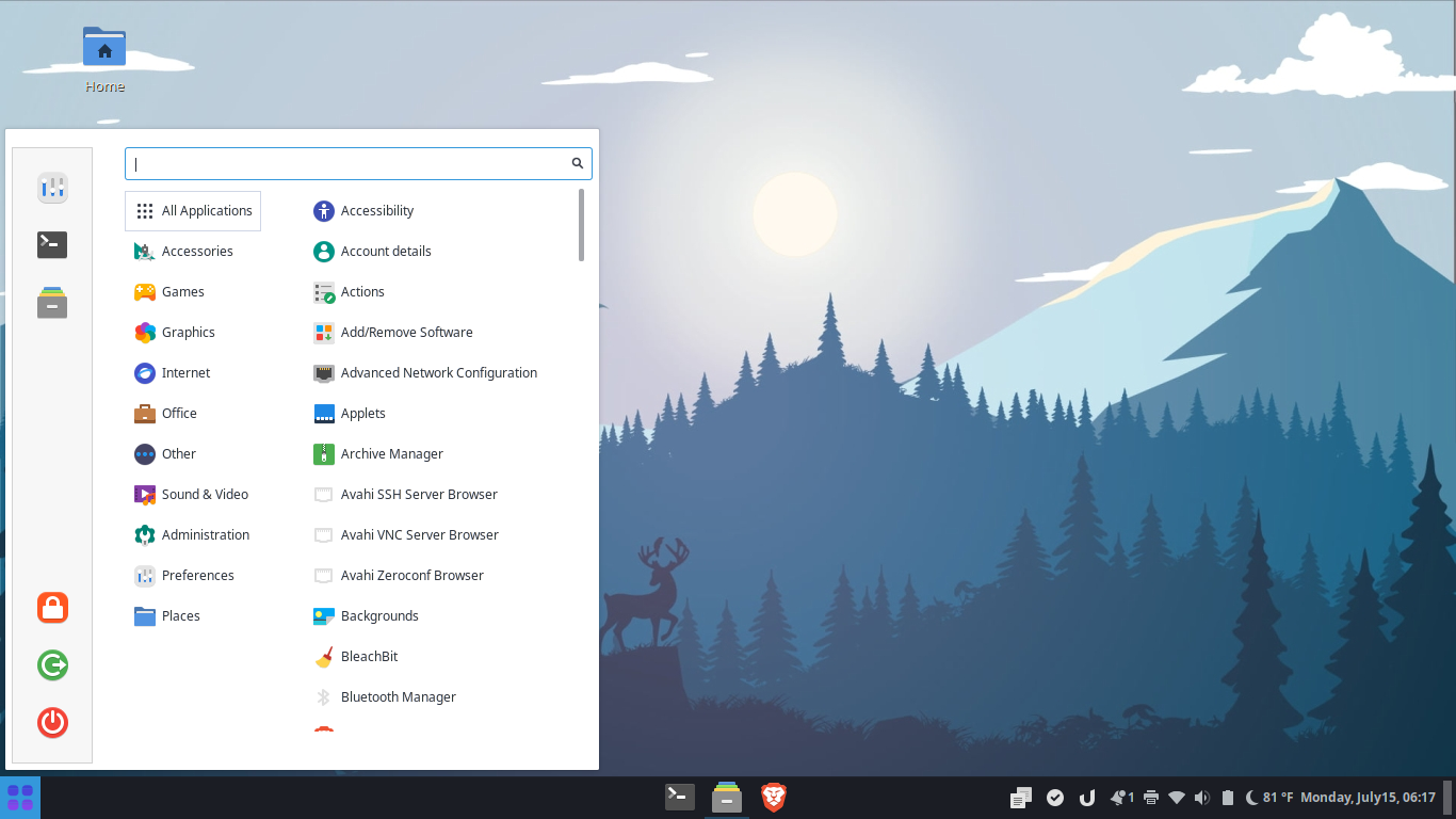 Liya desktop screenshot: 2.0 cinnamonmenu
