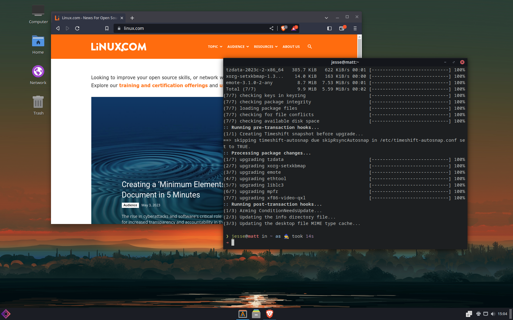 Liya desktop screenshot: n4si brave