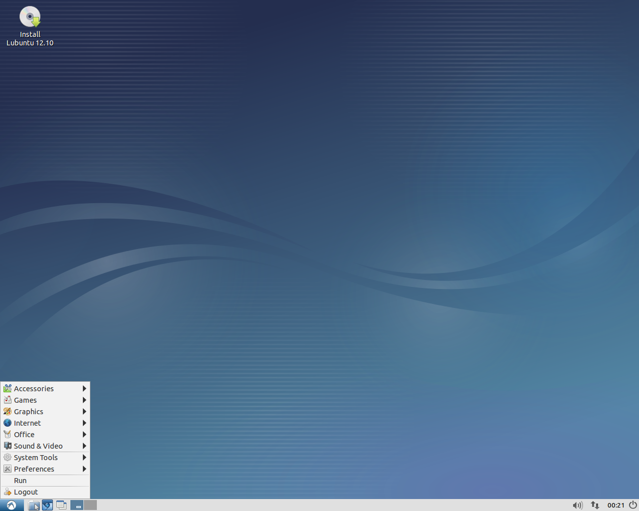 Lubuntu desktop screenshot: 12.10