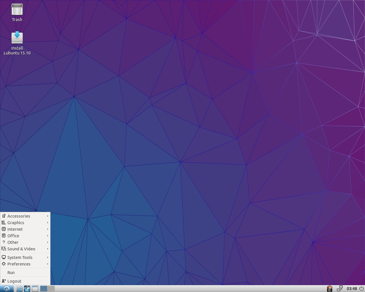 Lubuntu desktop screenshot: 15.10