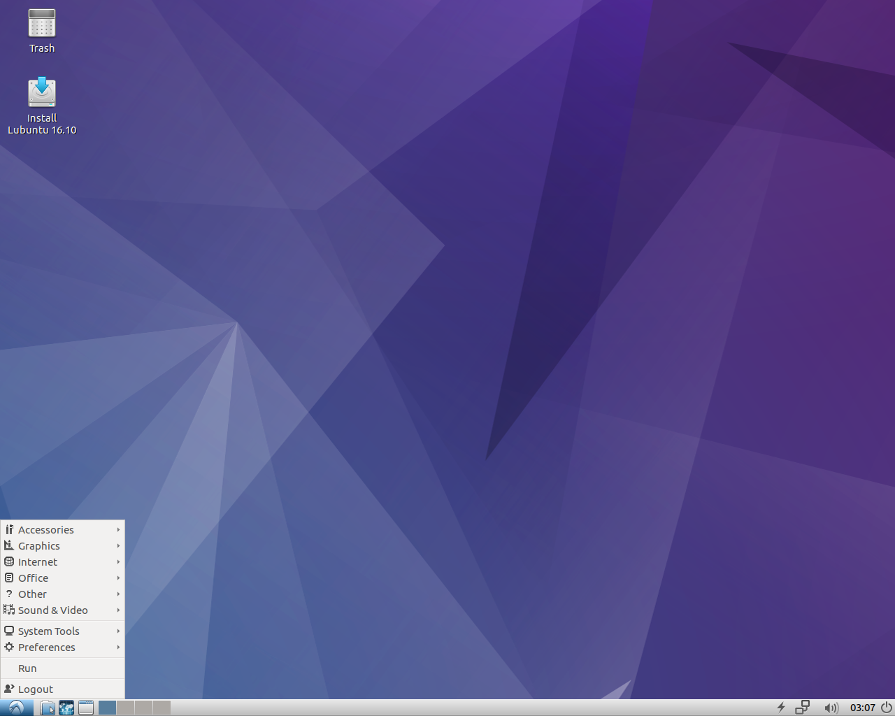 Lubuntu desktop screenshot: 16.10