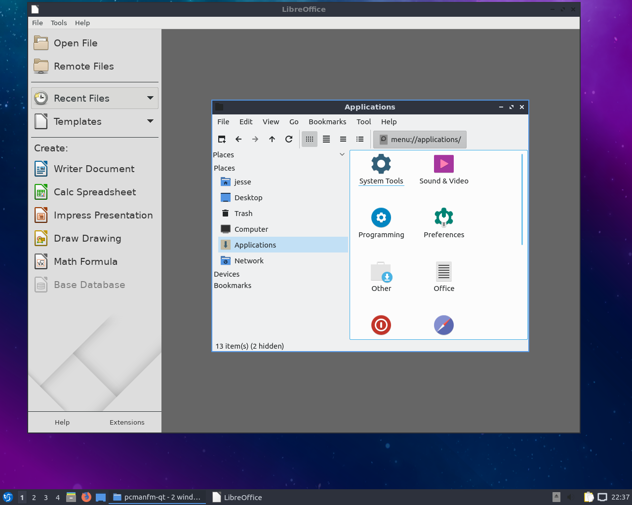 Lubuntu desktop screenshot: 18.10 files