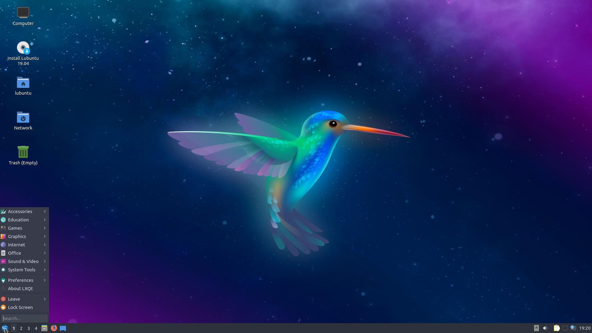 Lubuntu desktop screenshot: 19.04