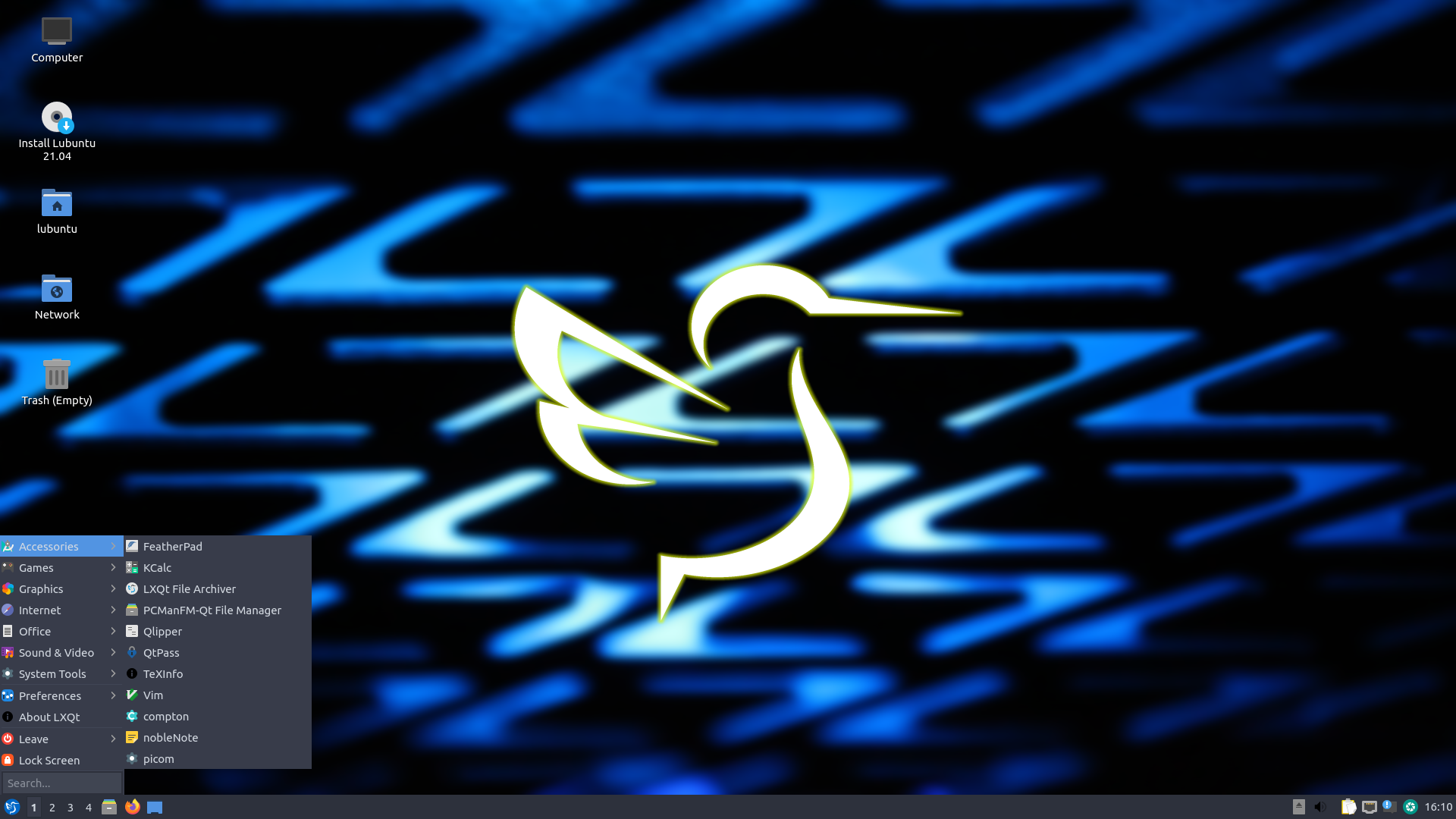 Lubuntu desktop screenshot: 21.04