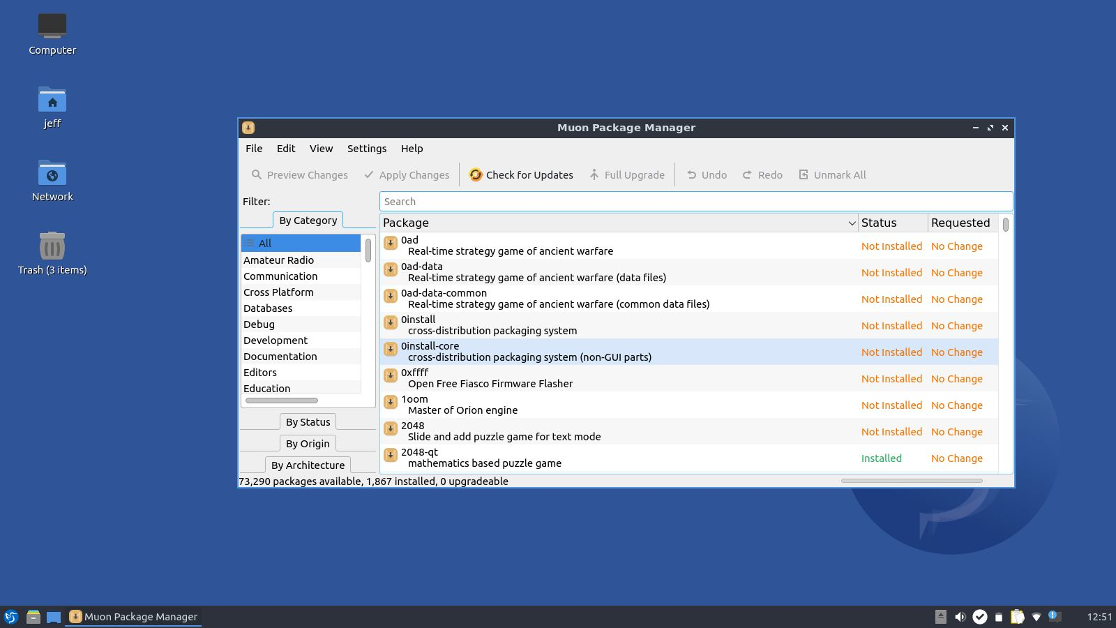 Lubuntu desktop screenshot: 22.10 muon