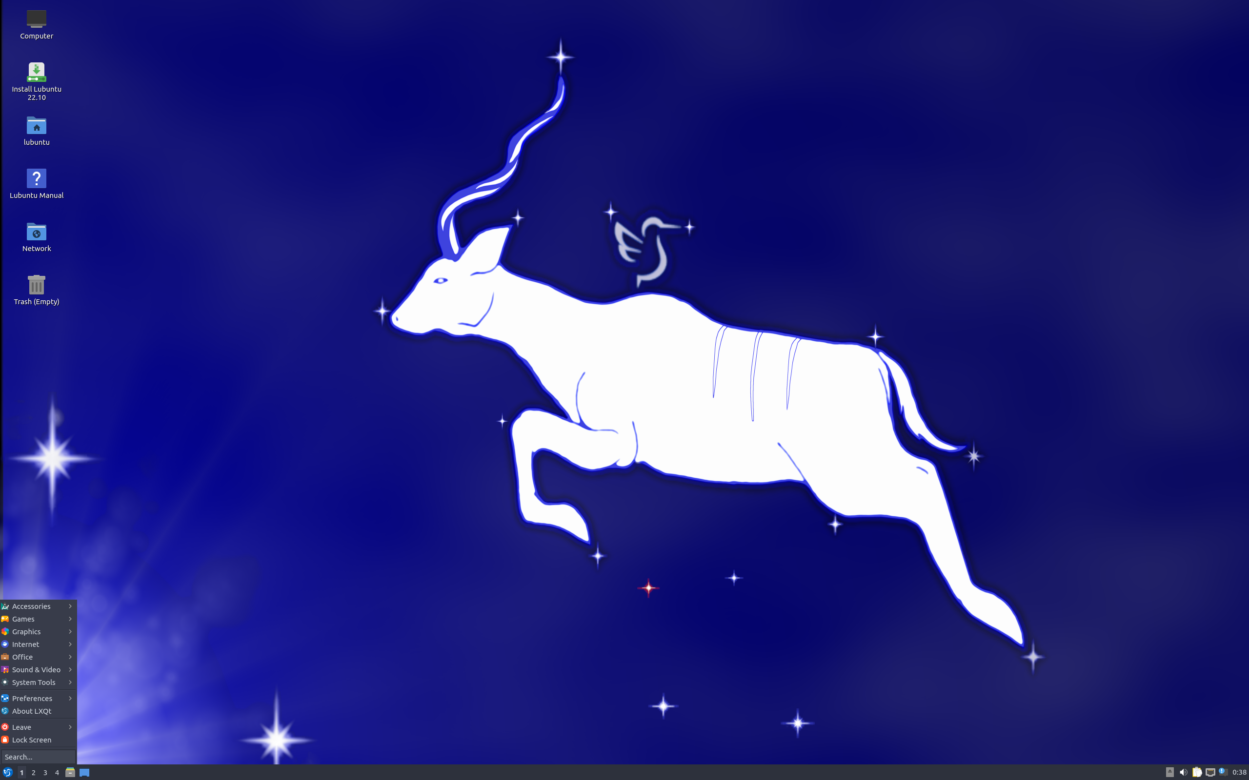 Lubuntu desktop screenshot: 22.10
