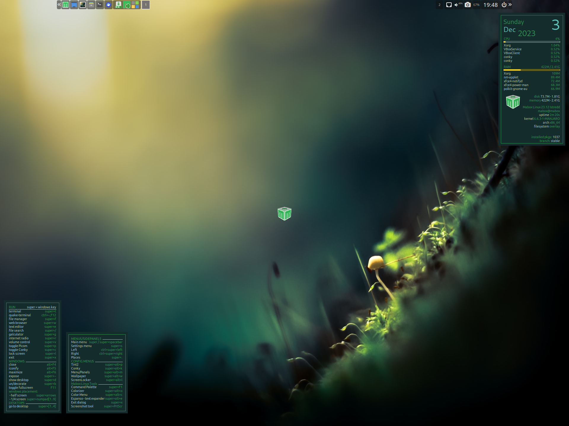 Mabox desktop screenshot: 23.12