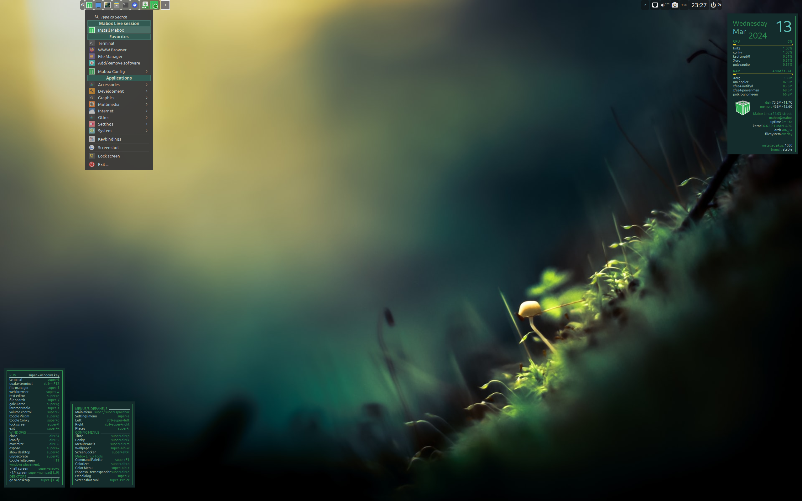 Mabox desktop screenshot: 24.03
