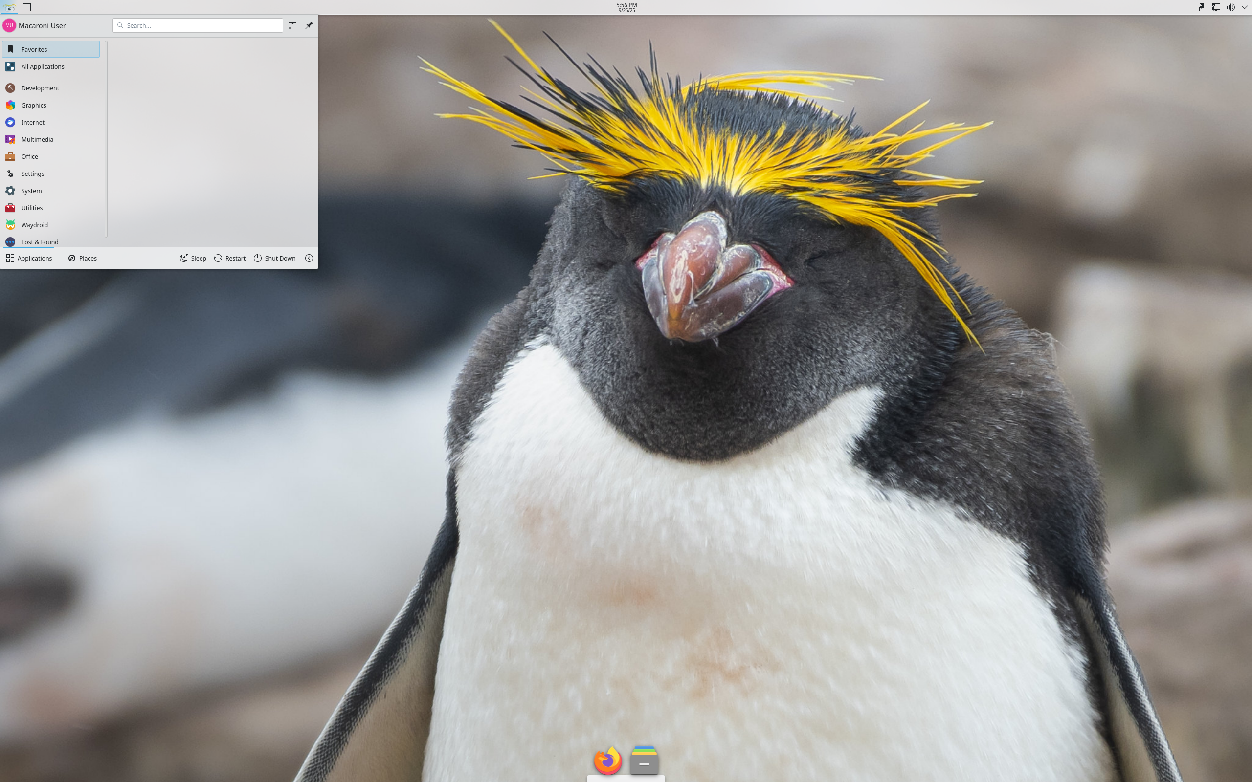 Macaroni desktop screenshot: 25.09