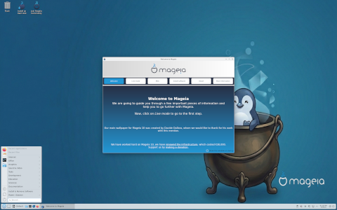 Mageia desktop screenshot: Distribution overview