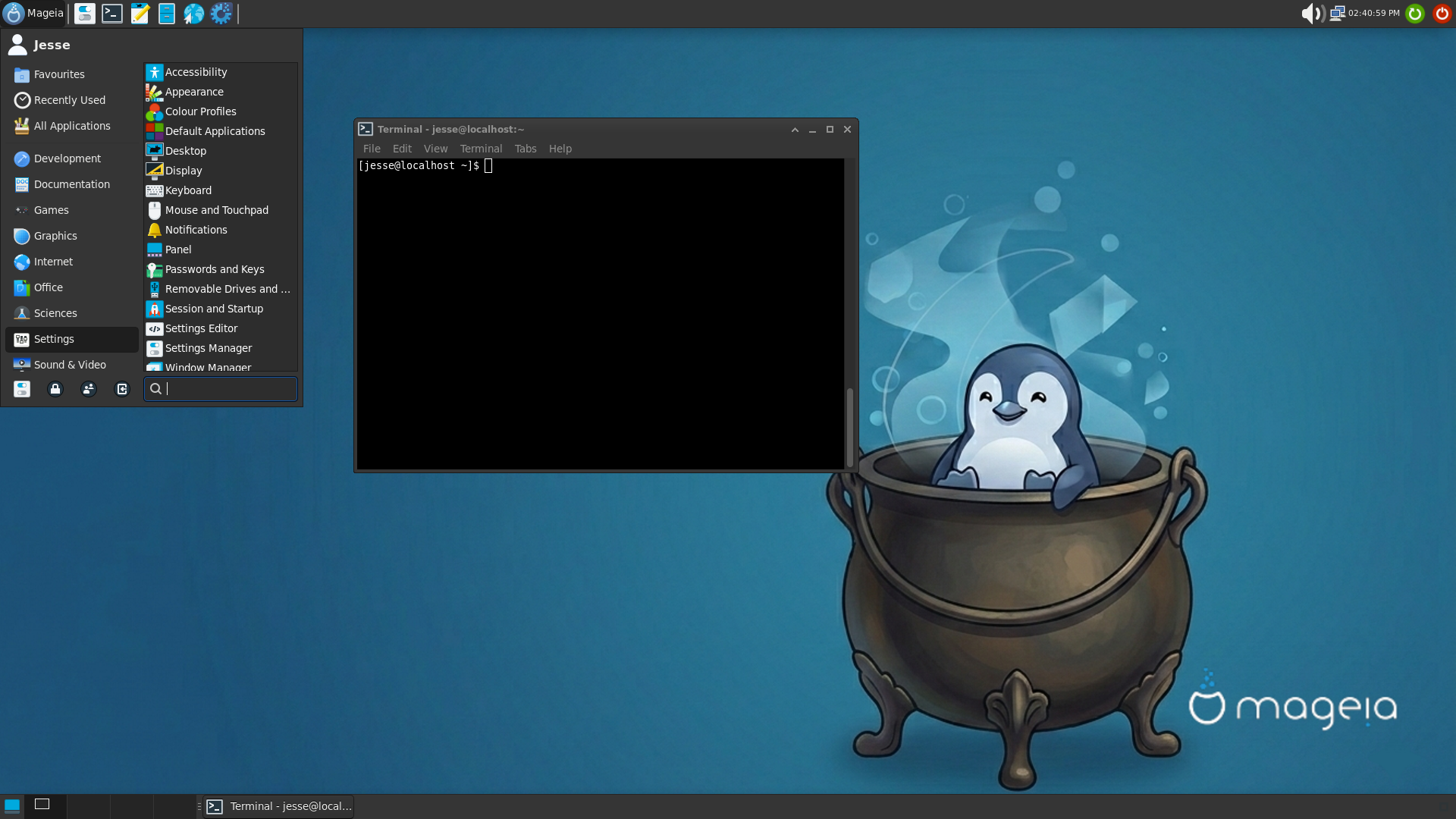 Mageia desktop screenshot: 10 menu
