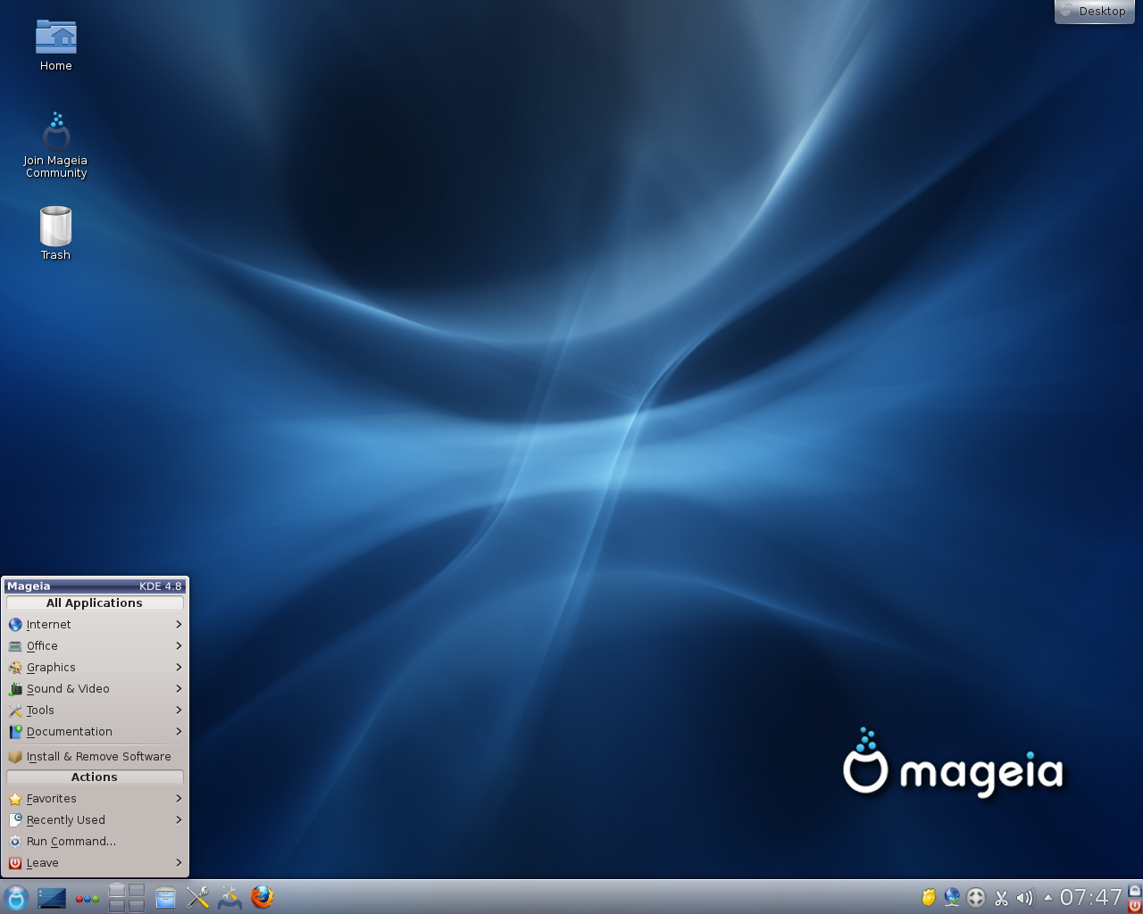 Mageia desktop screenshot: 2