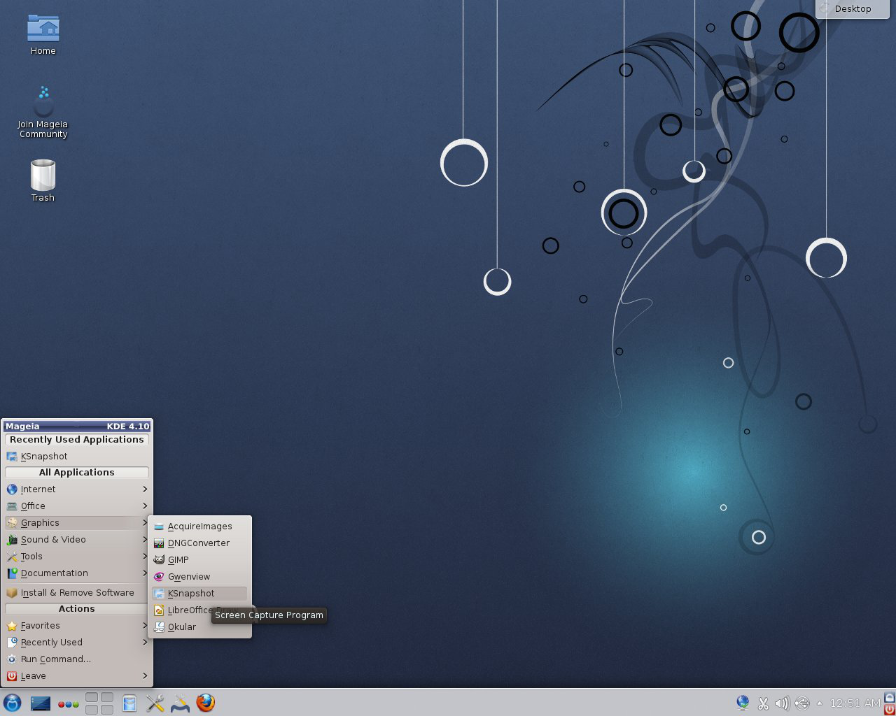 Mageia desktop screenshot: 3 default