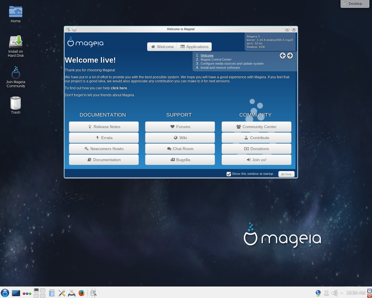 Mageia desktop screenshot: 5