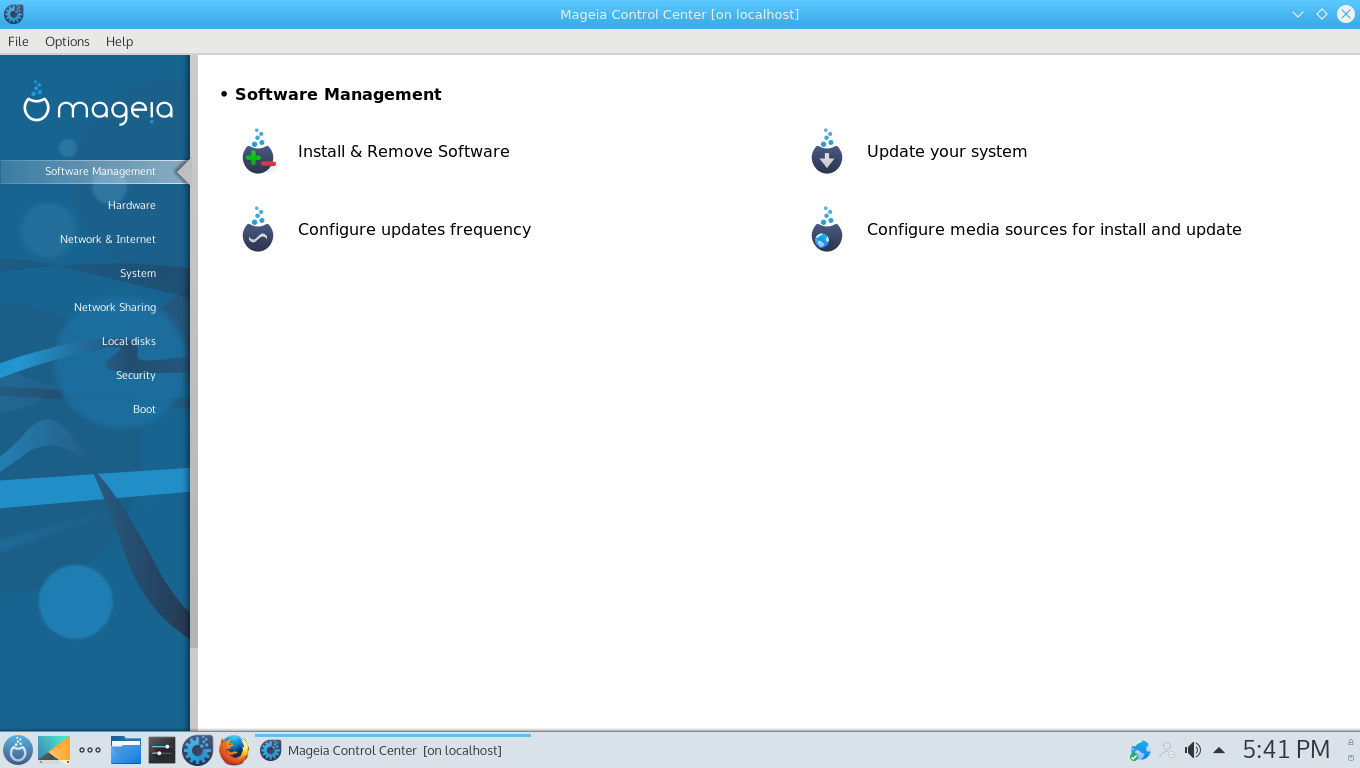 Mageia desktop screenshot: 6 settings