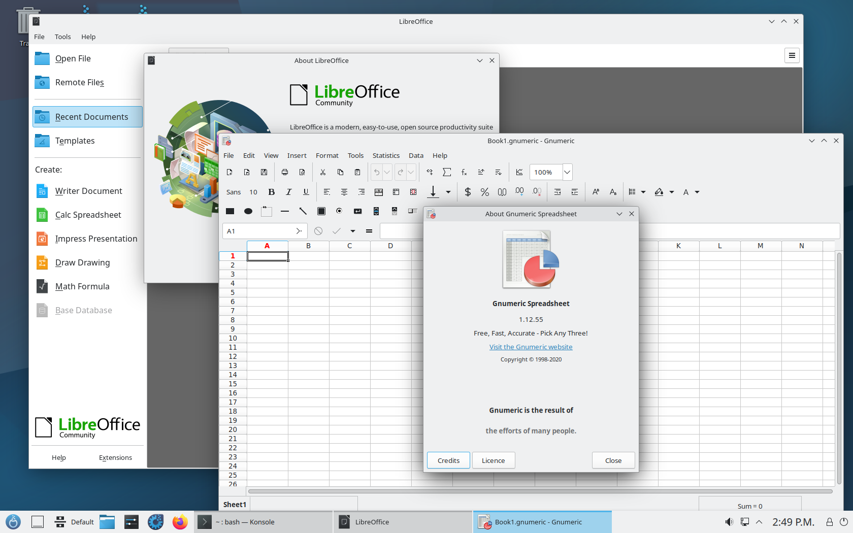 Mageia desktop screenshot: 9 office