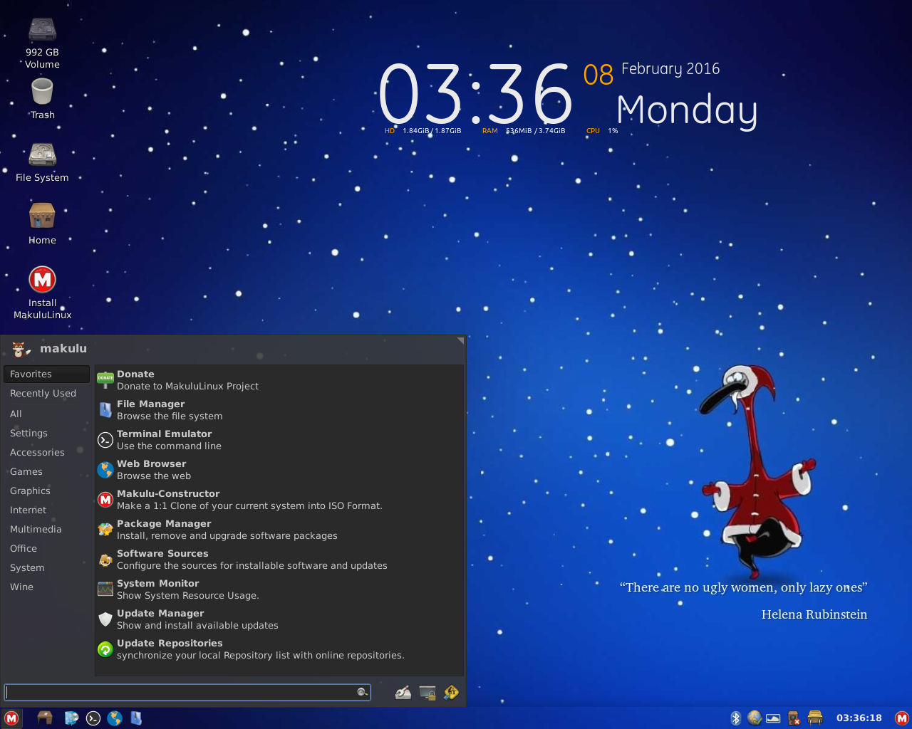 MakuluLinux desktop screenshot: 10 xfce