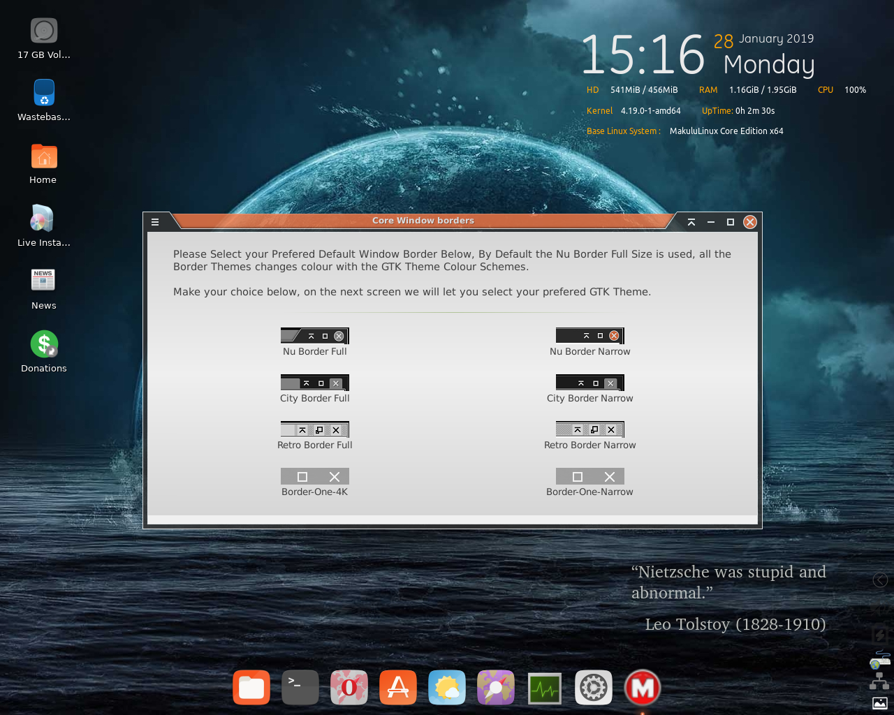 MakuluLinux desktop screenshot: 2019.01.25