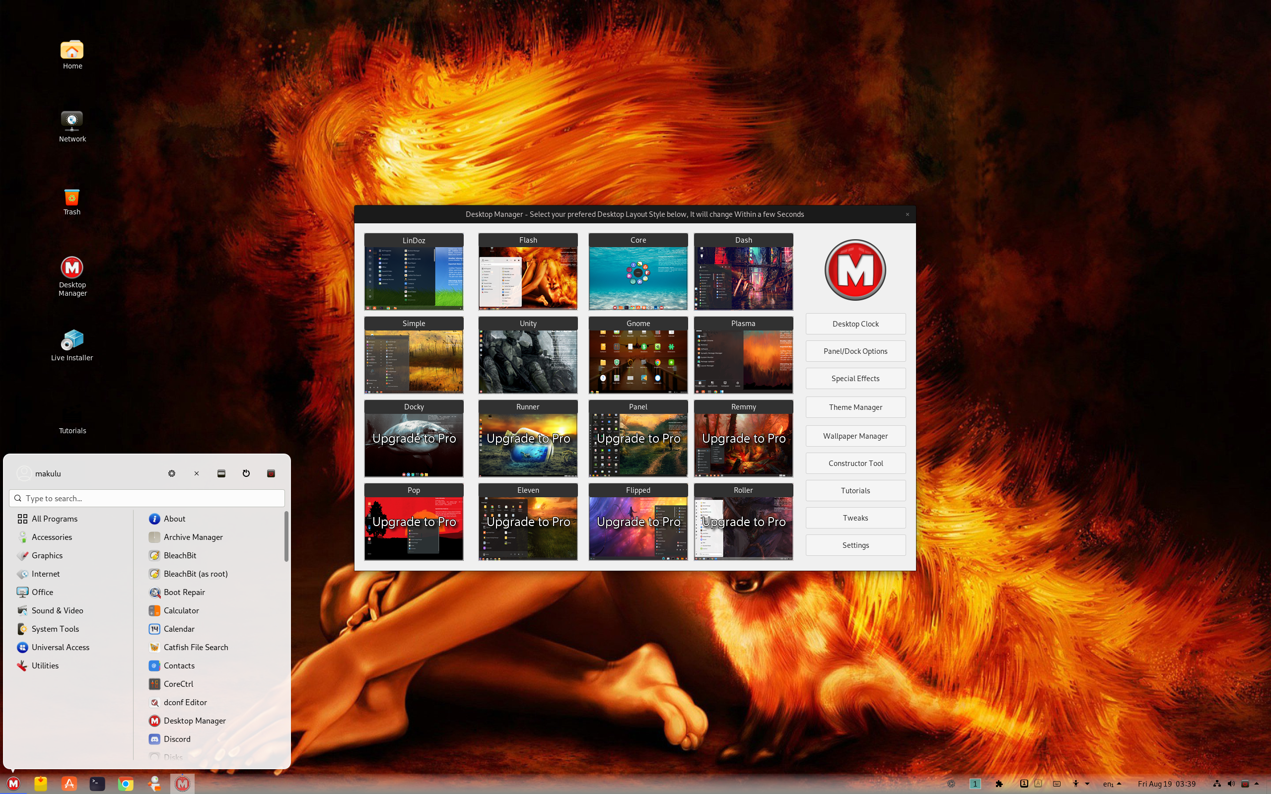 MakuluLinux desktop screenshot: 2022 08 10