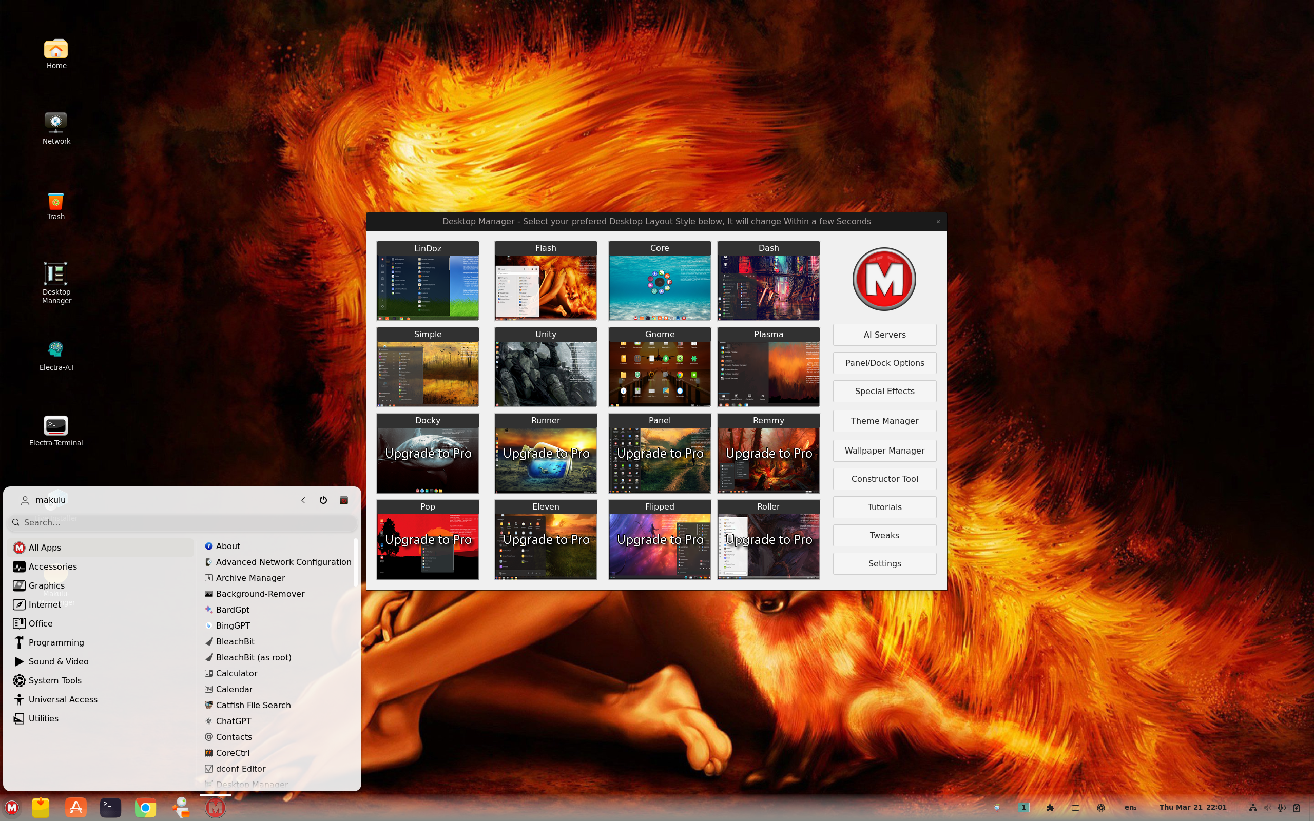 MakuluLinux desktop screenshot: 2024 03 18