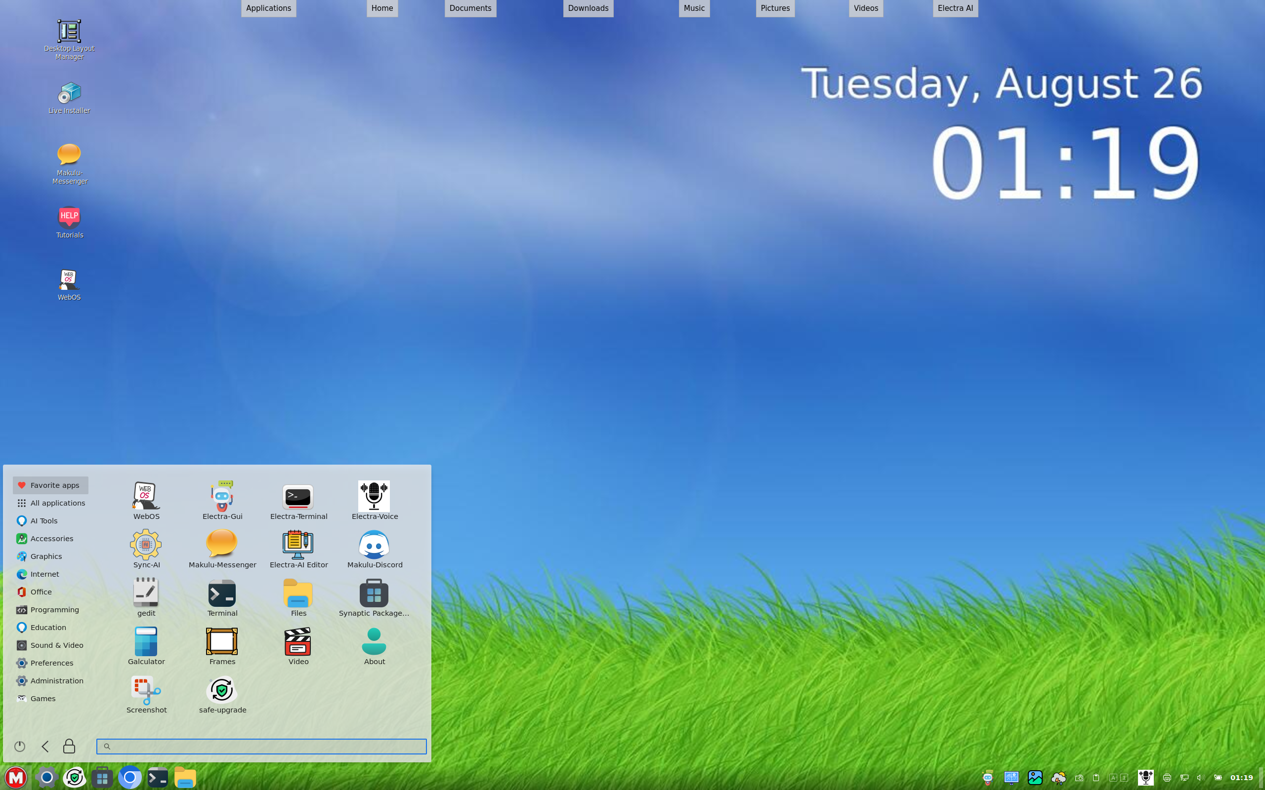 MakuluLinux desktop screenshot: 2025 08 17