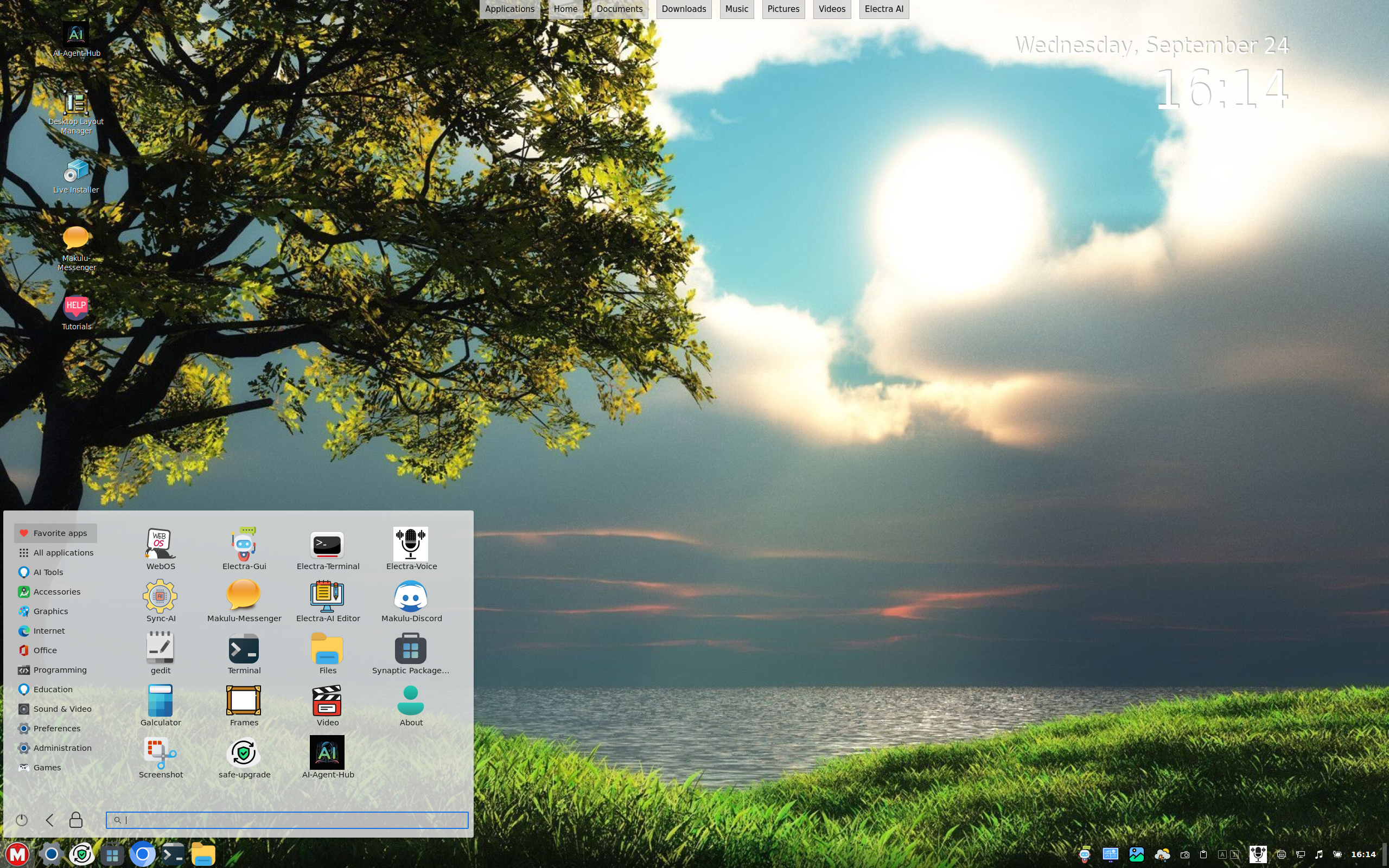 MakuluLinux desktop screenshot: 2025 09 23