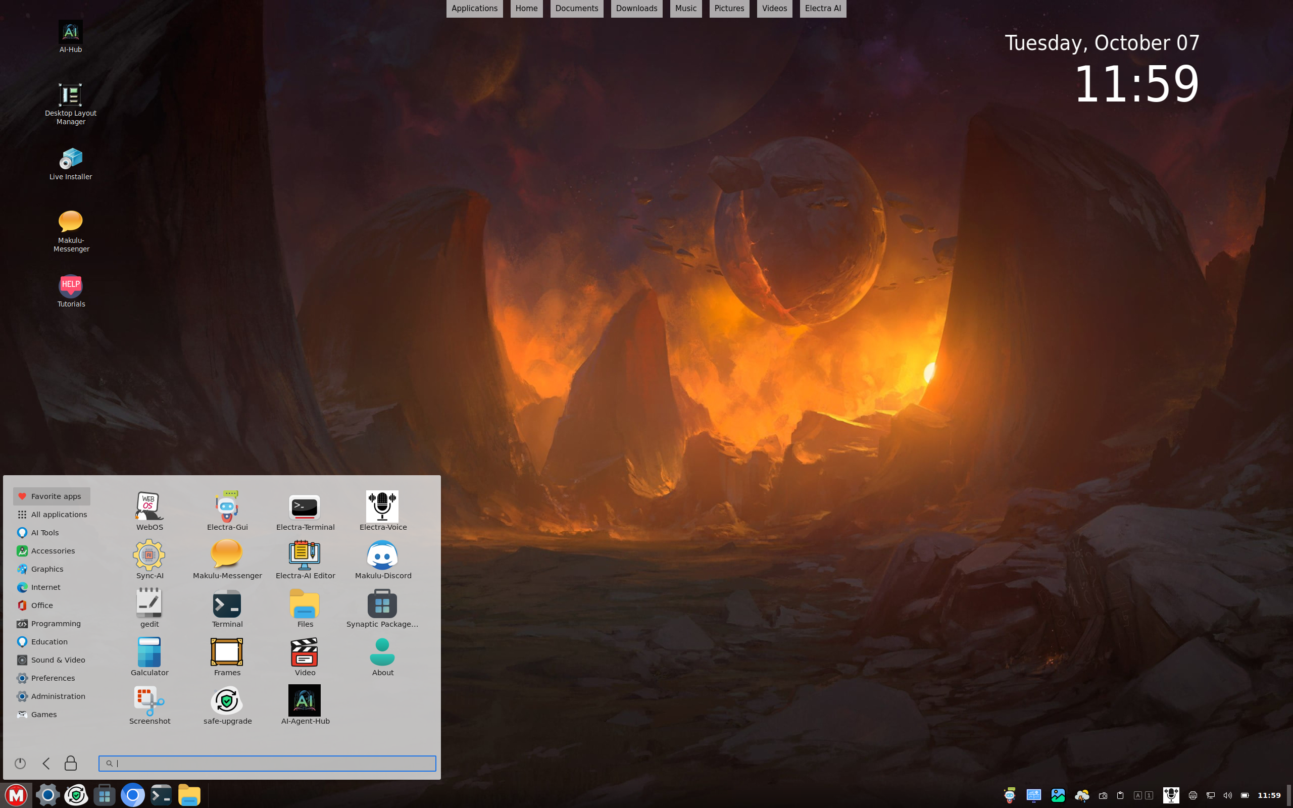 MakuluLinux desktop screenshot: 2025 10 05