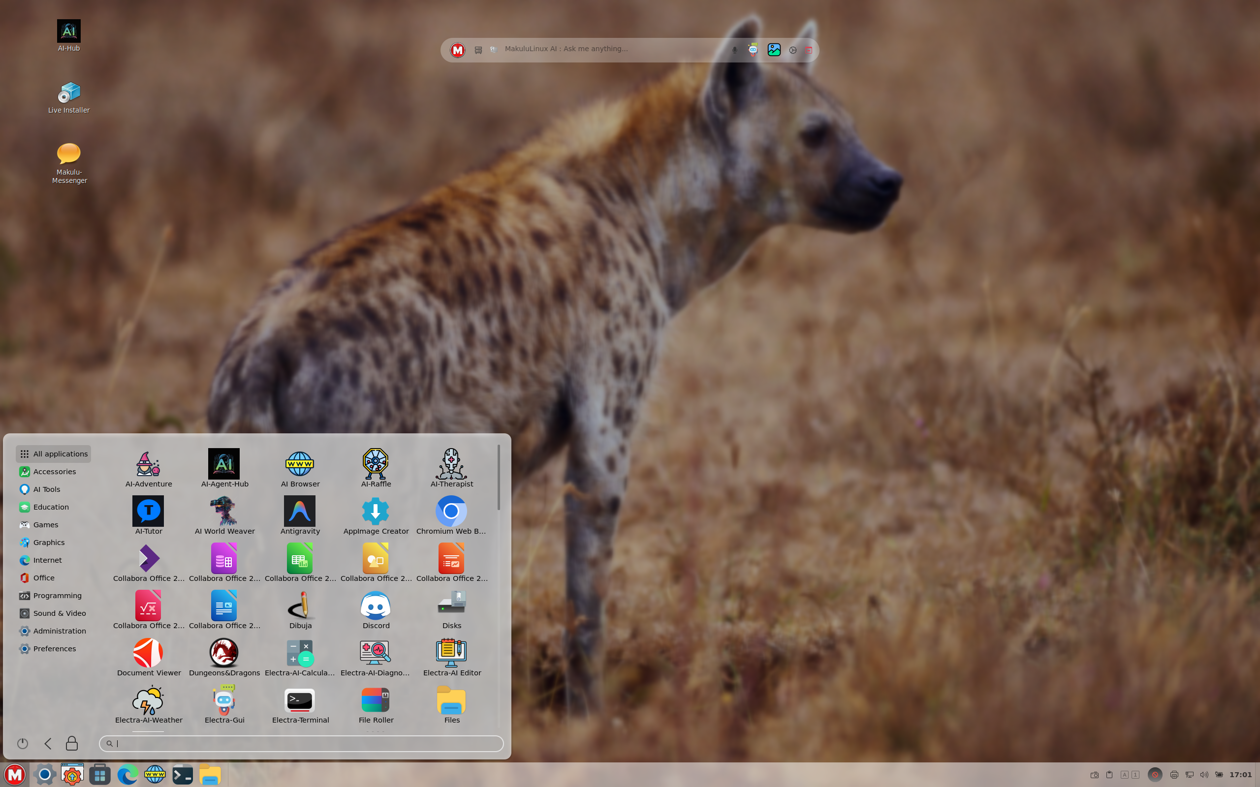 MakuluLinux desktop screenshot: 2025 12 05