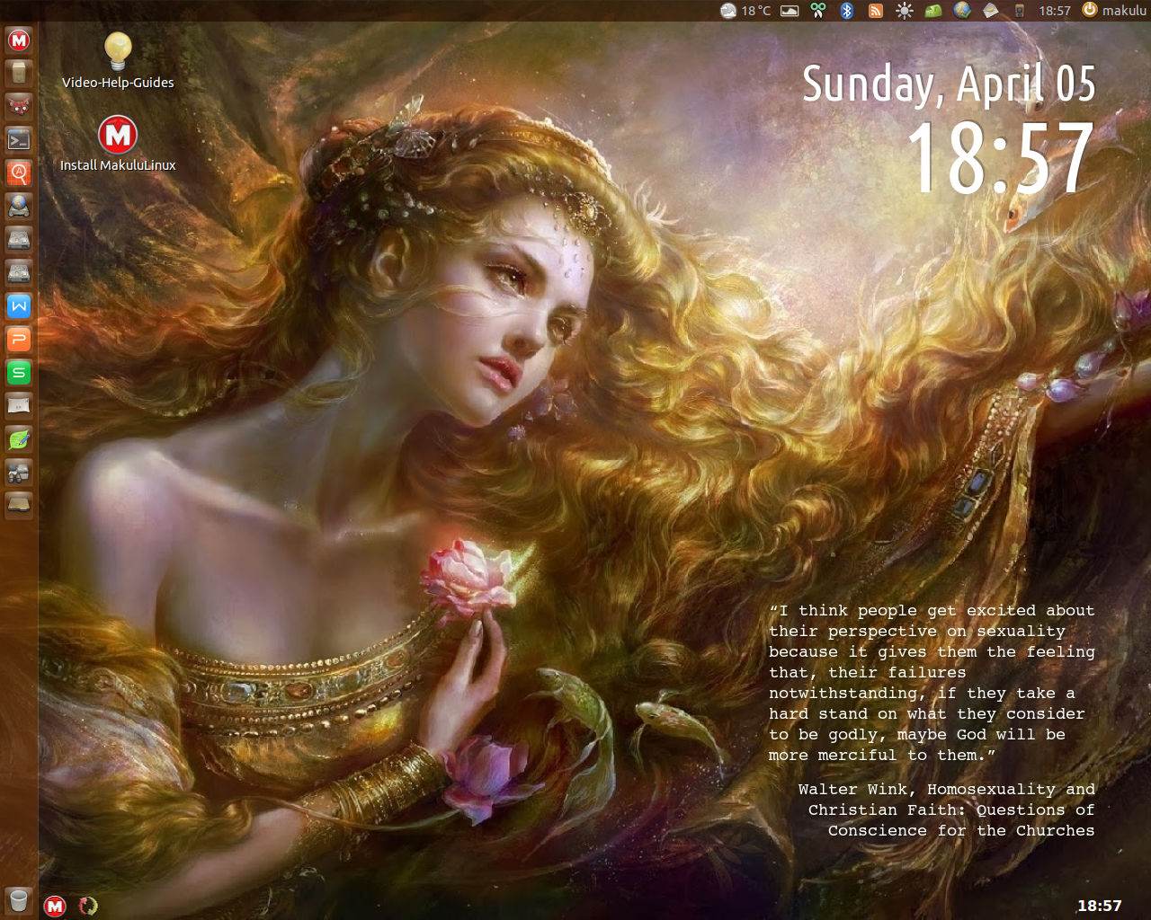 MakuluLinux desktop screenshot: 8 unity