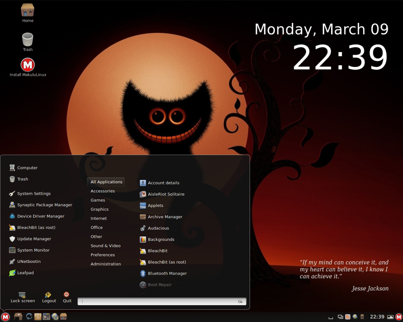 MakuluLinux desktop screenshot: 8.0 cinnamon