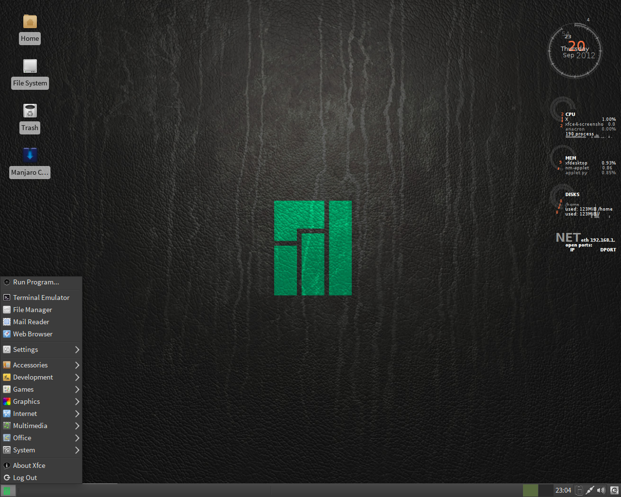 Manjaro desktop screenshot: 0.8.1