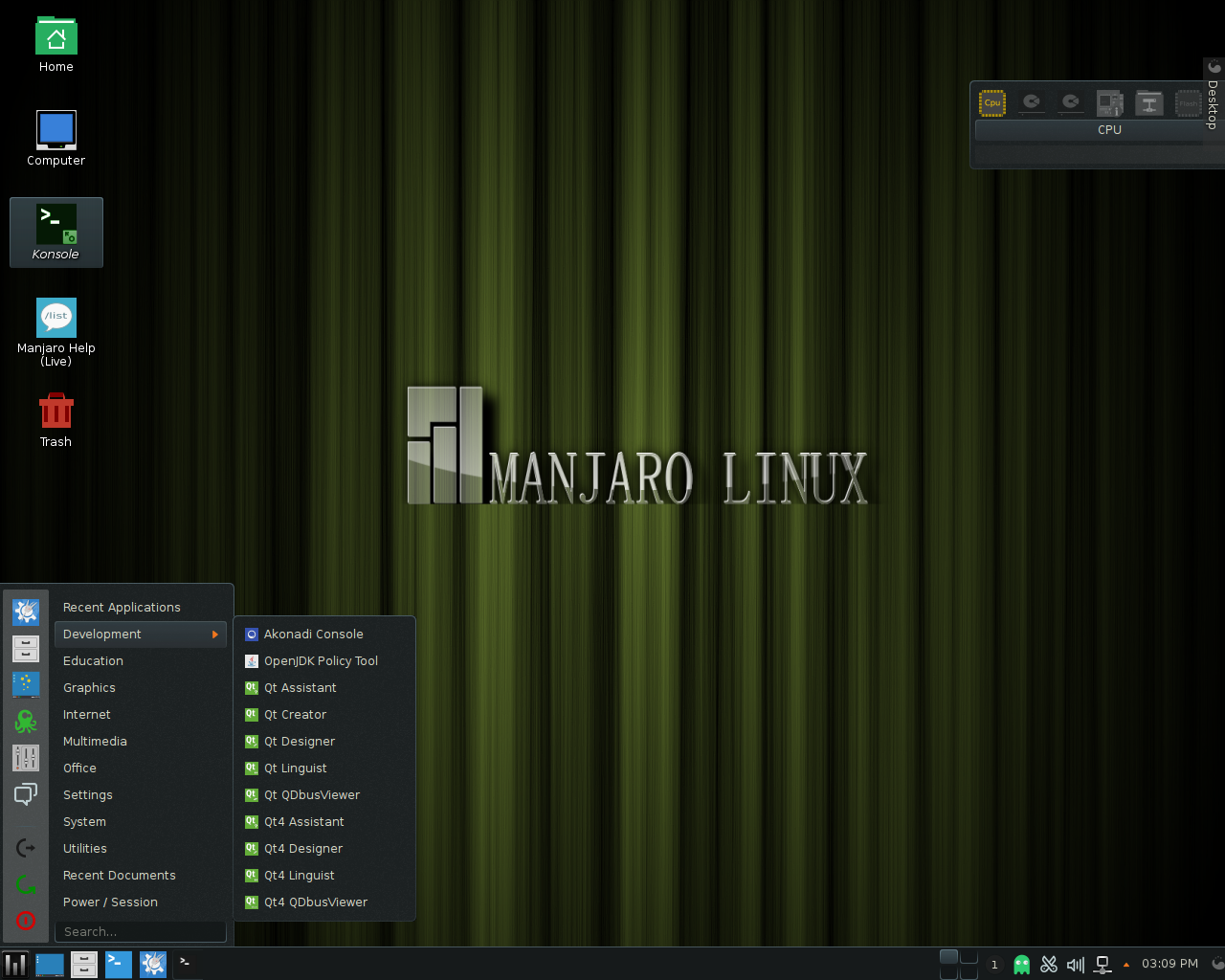 Manjaro desktop screenshot: 0.8.11 desktop