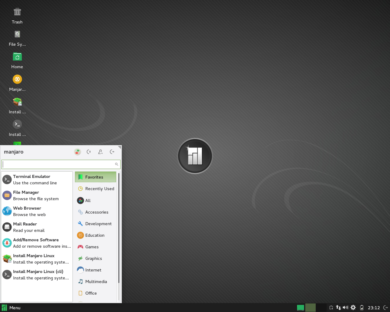 Manjaro desktop screenshot: 0.8.11