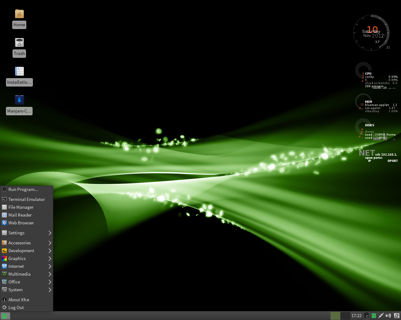 Manjaro desktop screenshot: 0.8.2