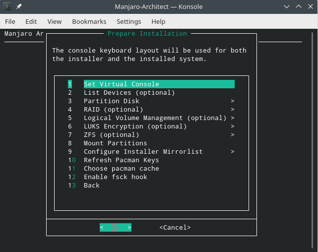 Manjaro desktop screenshot: 19.0 architect