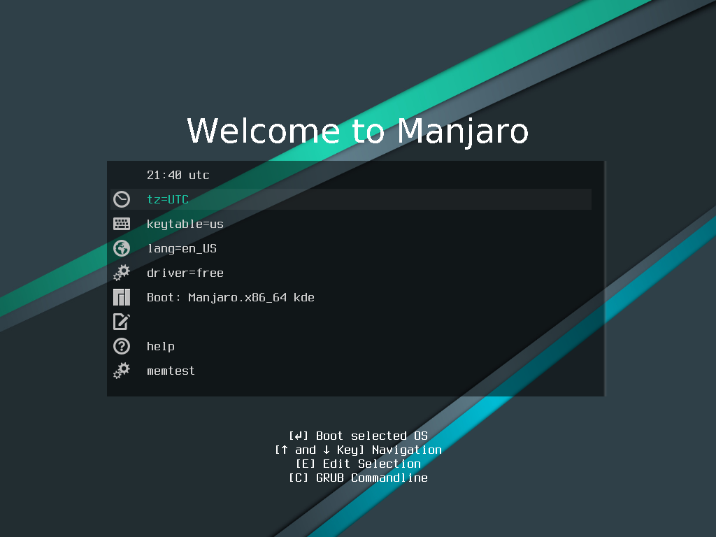 Manjaro desktop screenshot: 19.0 boot