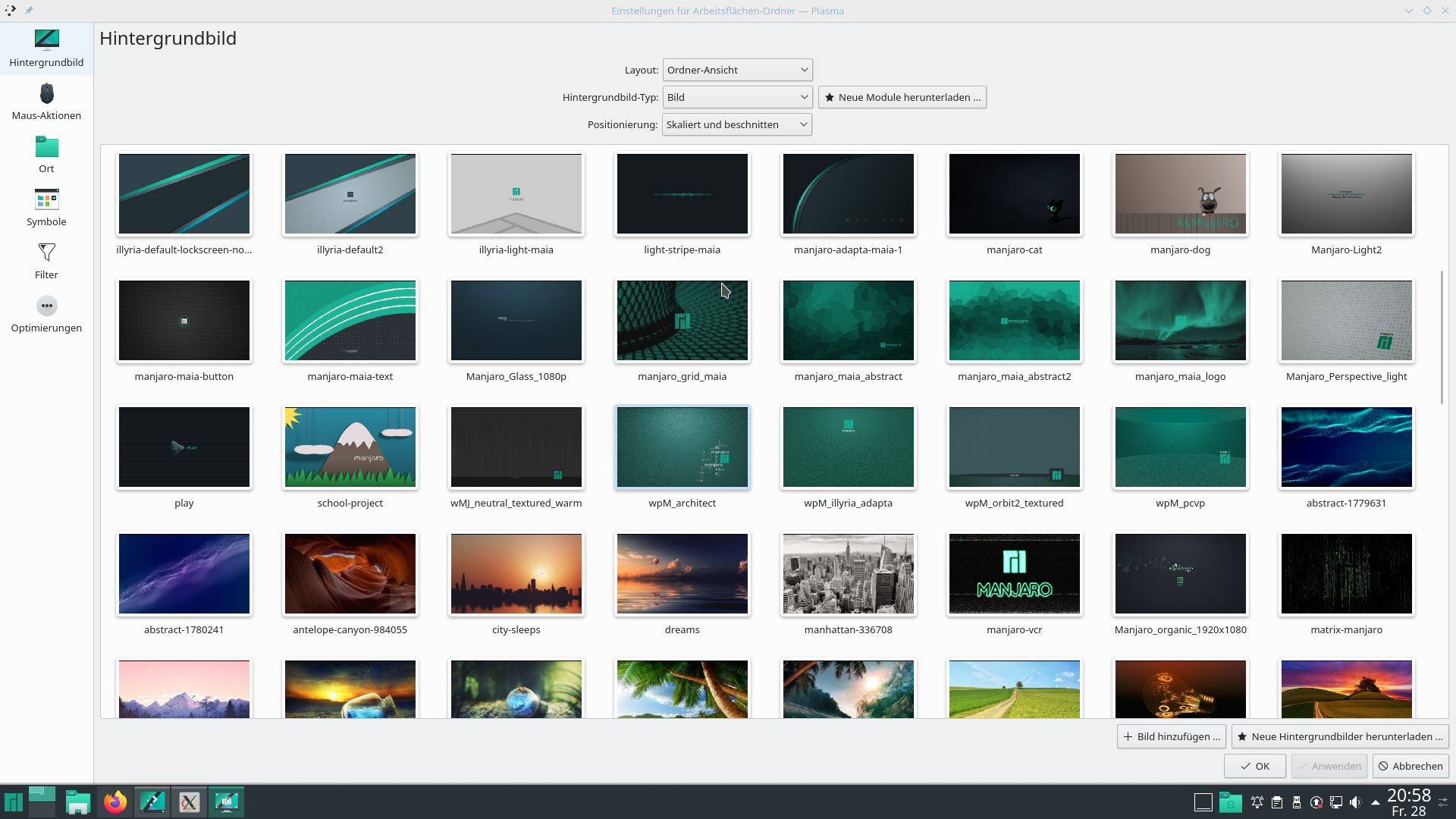 Manjaro desktop screenshot: 19.0 wallpaper