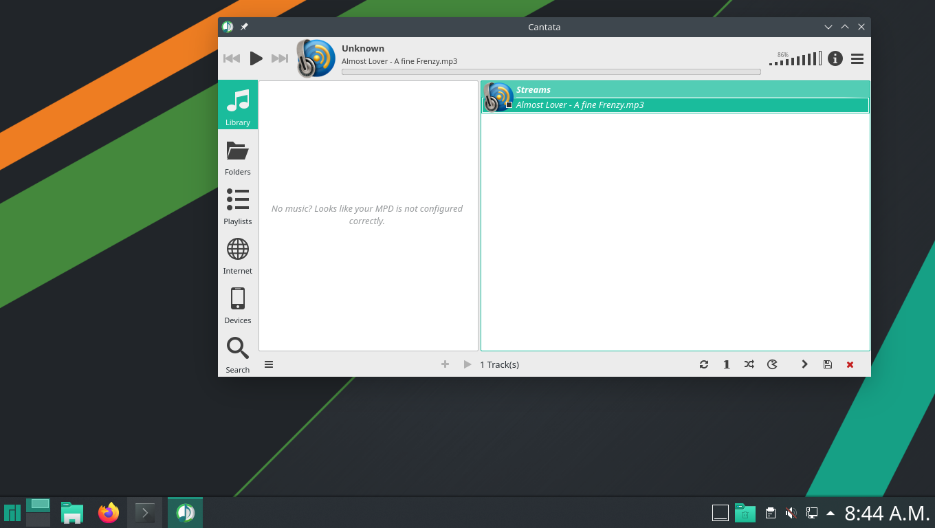 Manjaro desktop screenshot: 21.0 cantata