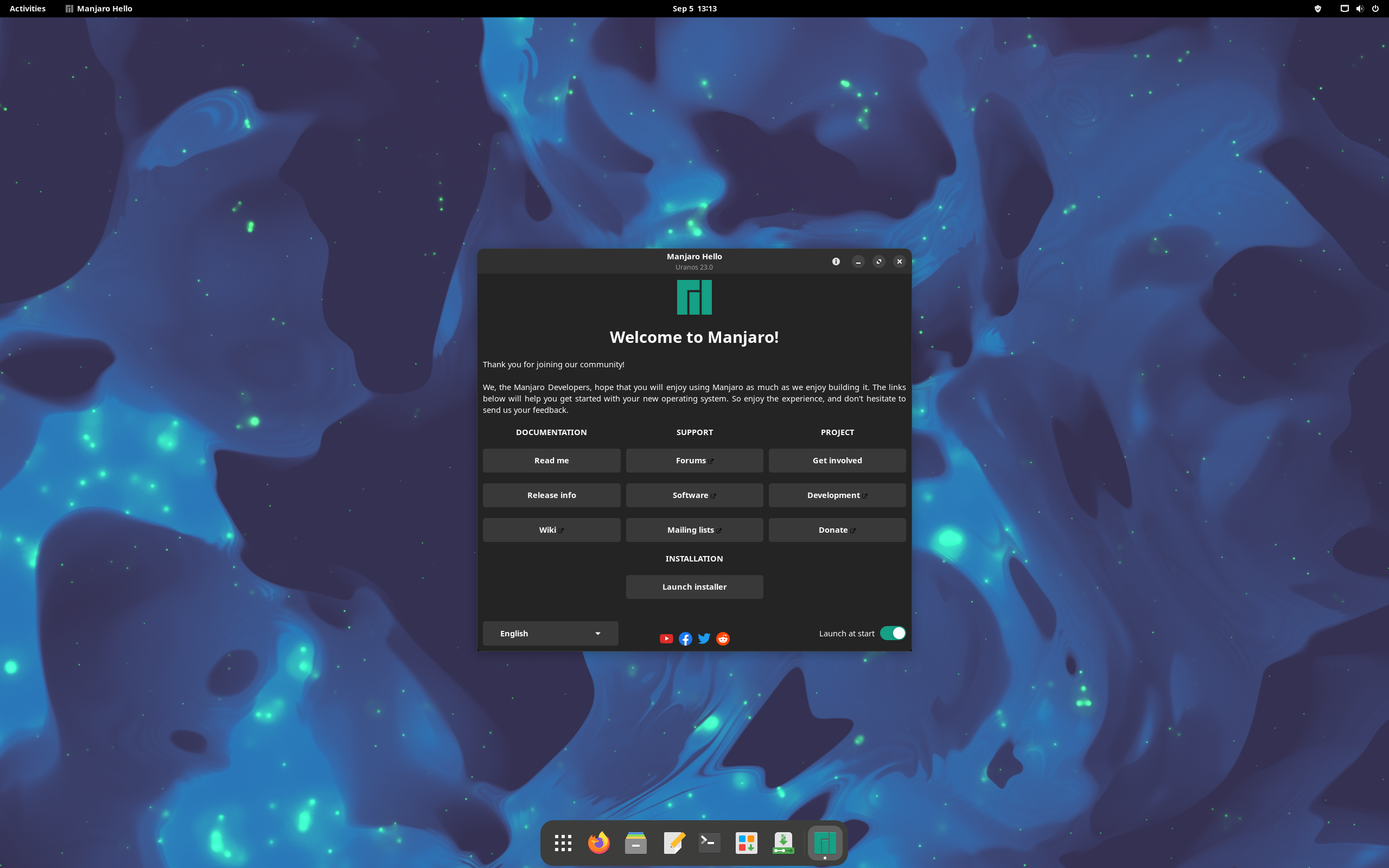 Manjaro desktop screenshot: 23.0