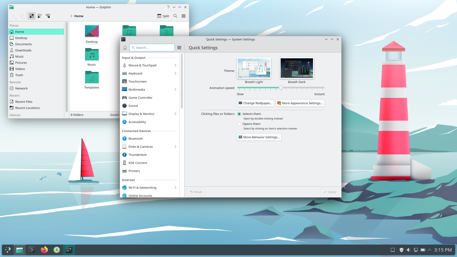 Manjaro desktop screenshot: 24.0 dolphin settings