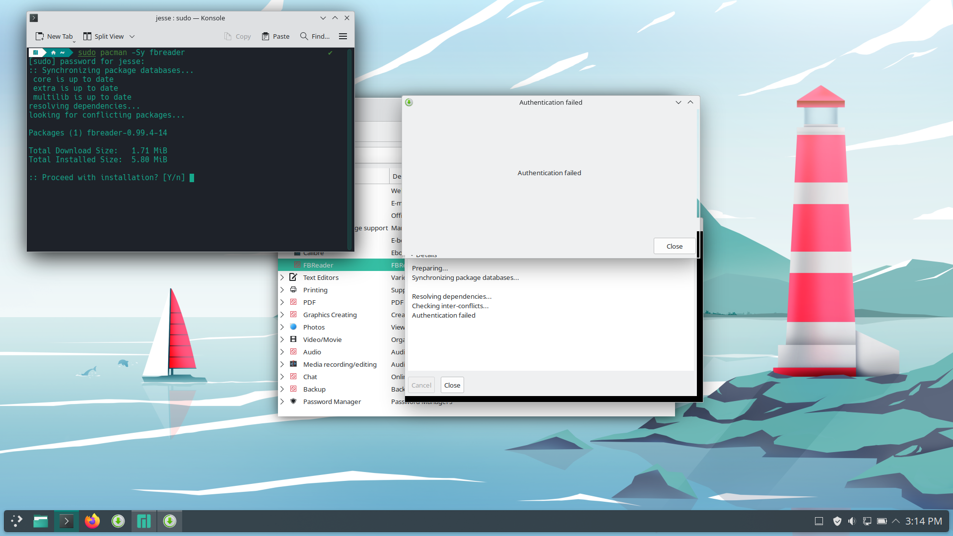Manjaro desktop screenshot: 24.0 password