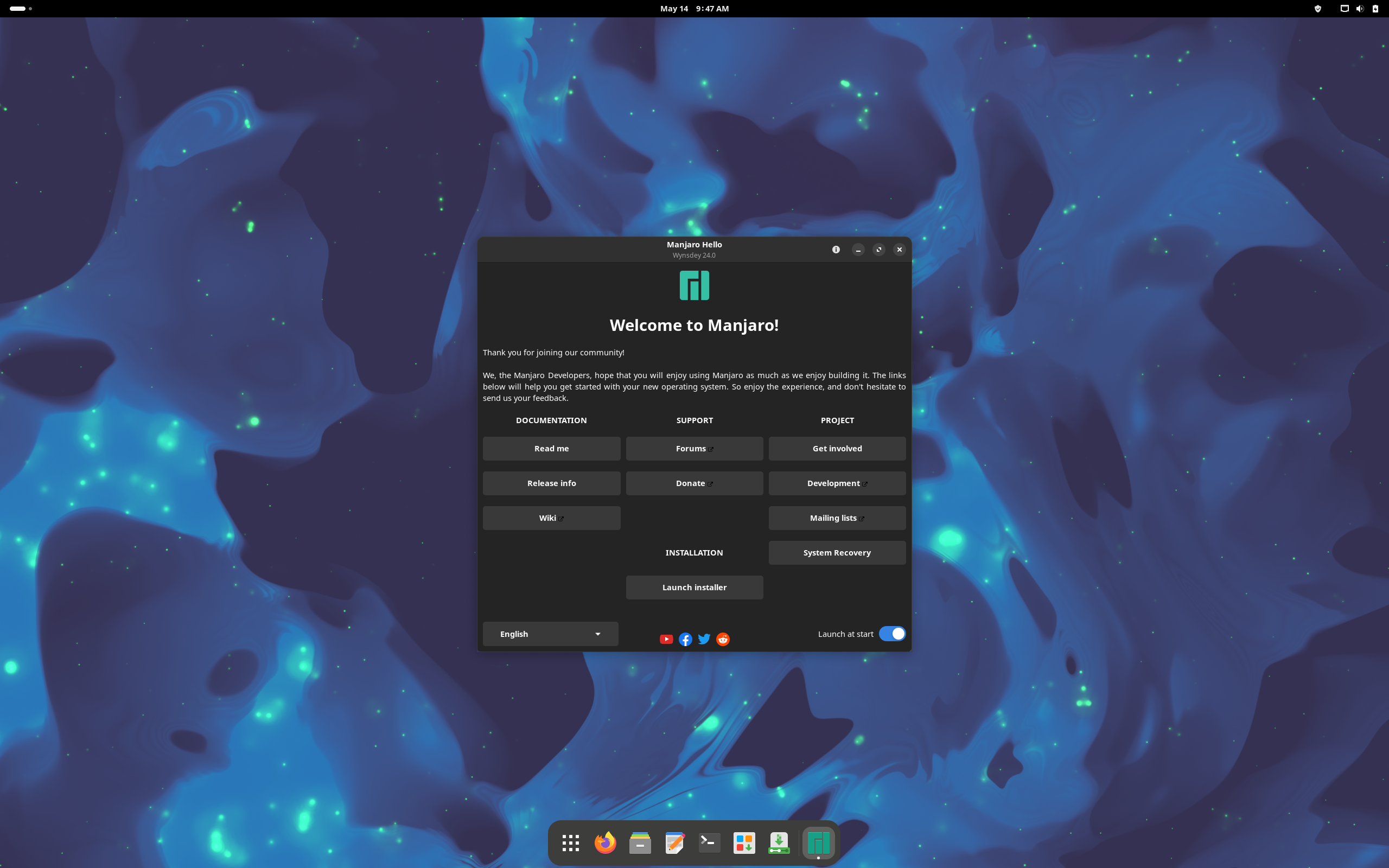 Manjaro desktop screenshot: 24.0
