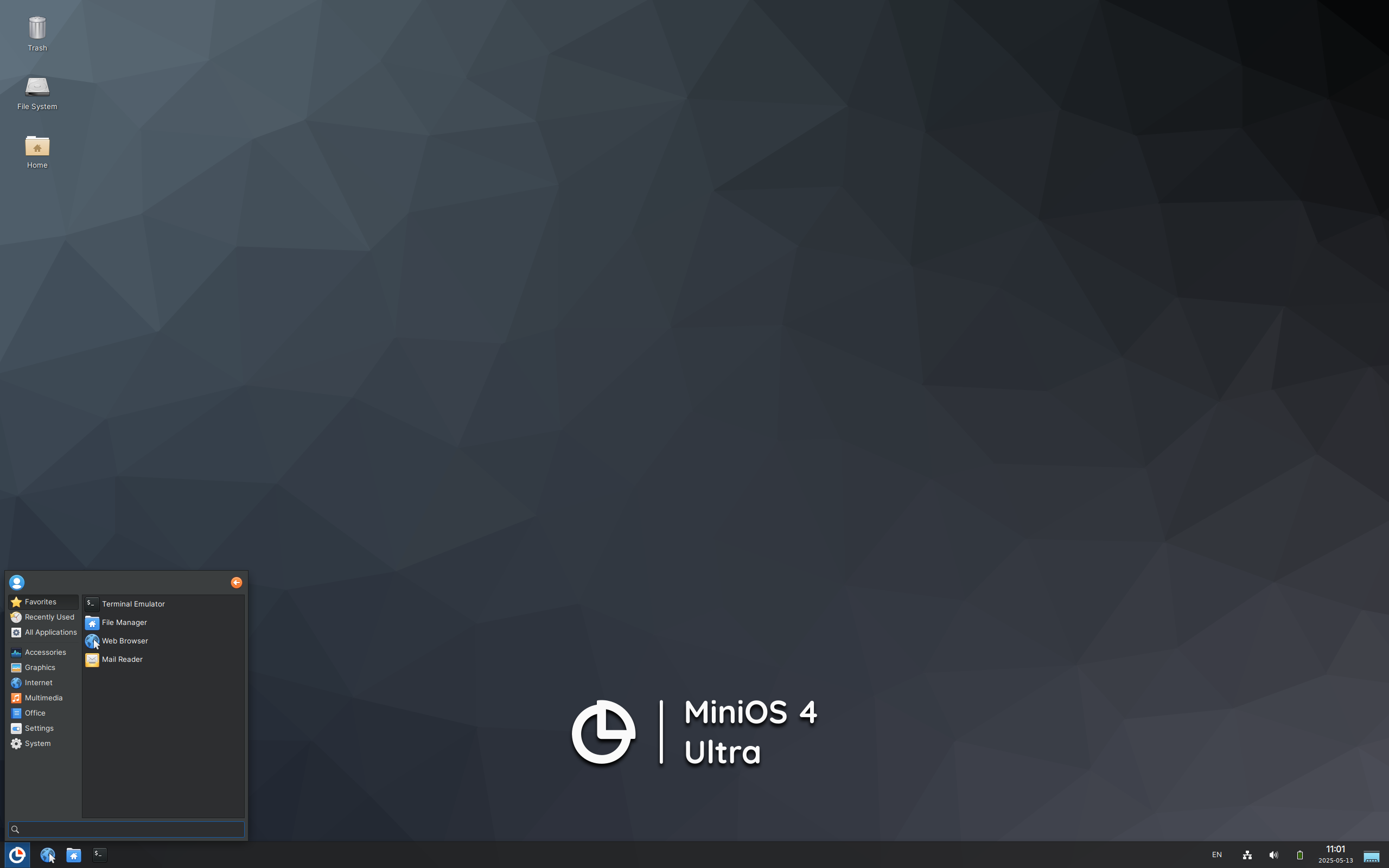 MiniOS desktop screenshot: 4.1.2