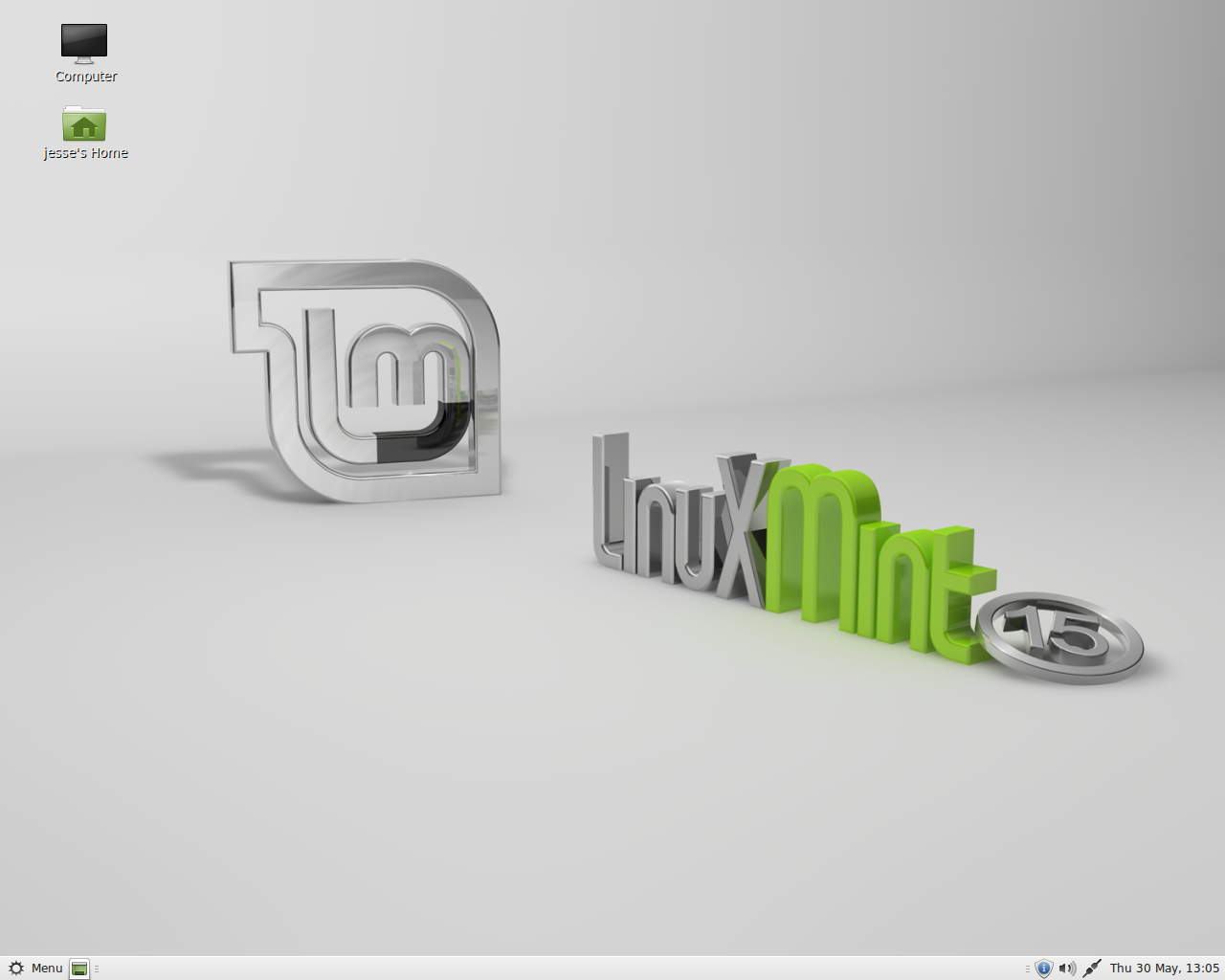 Linux Mint desktop screenshot: linuxmint 15 desktop