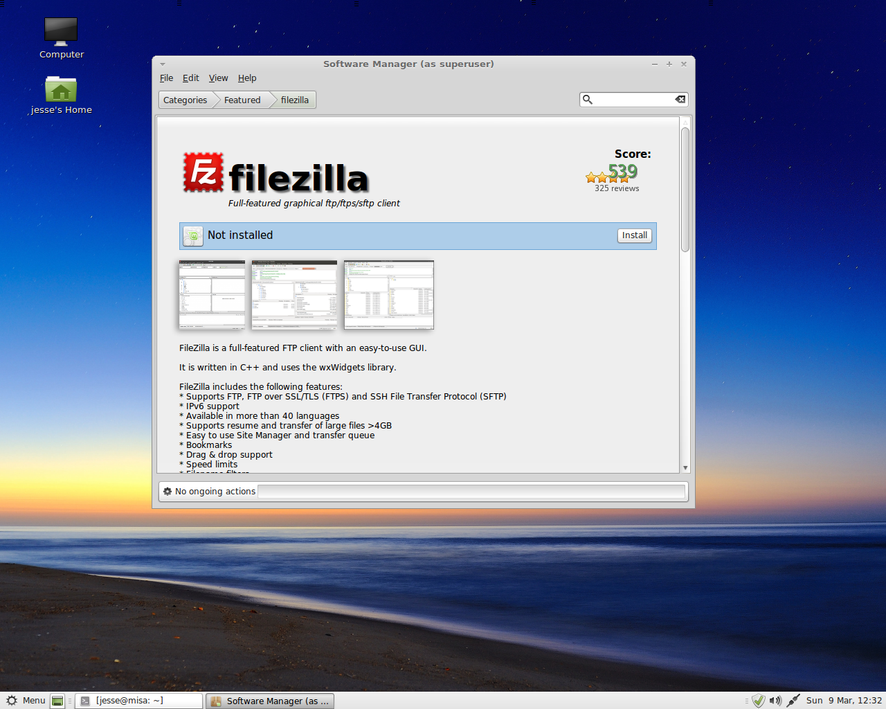 Linux Mint desktop screenshot: linuxmint debian 201403 packages