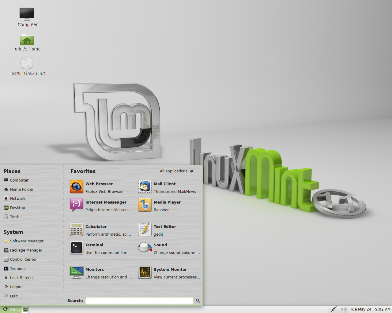 Linux Mint desktop screenshot: 11