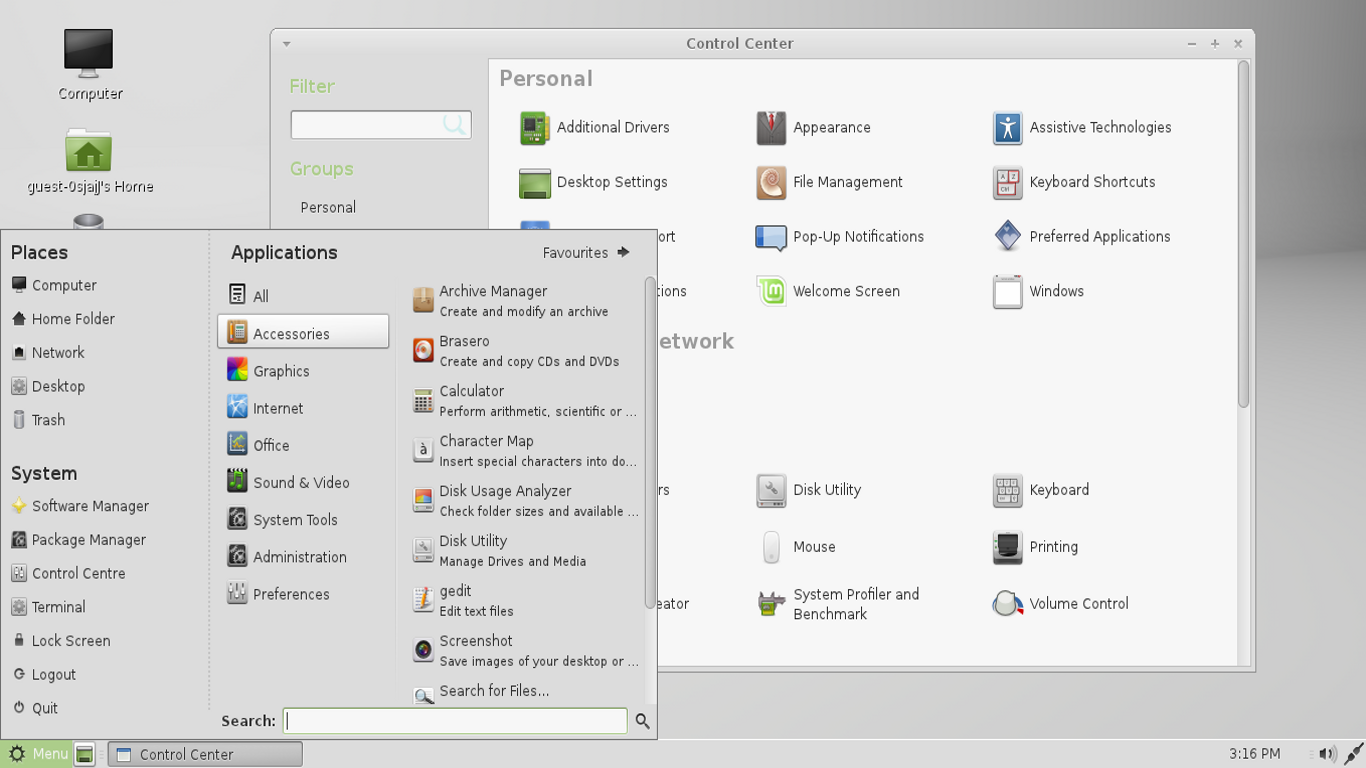 Linux Mint desktop screenshot: 12 mate