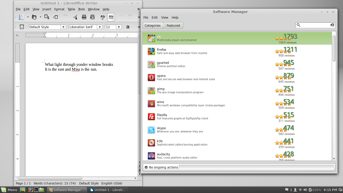 Linux Mint desktop screenshot: 16 packages