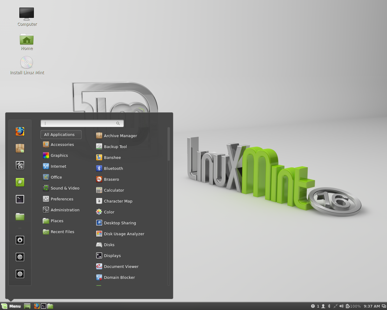 Linux Mint desktop screenshot: 16