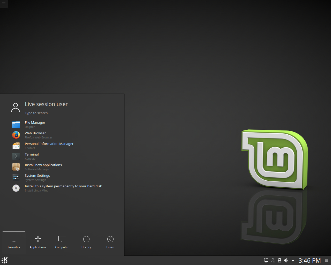 Linux Mint desktop screenshot: 18.1 kde
